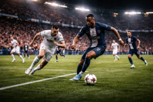 Fast attacking football match in Ligue 1 showing technical skills and dynamic gameplay
